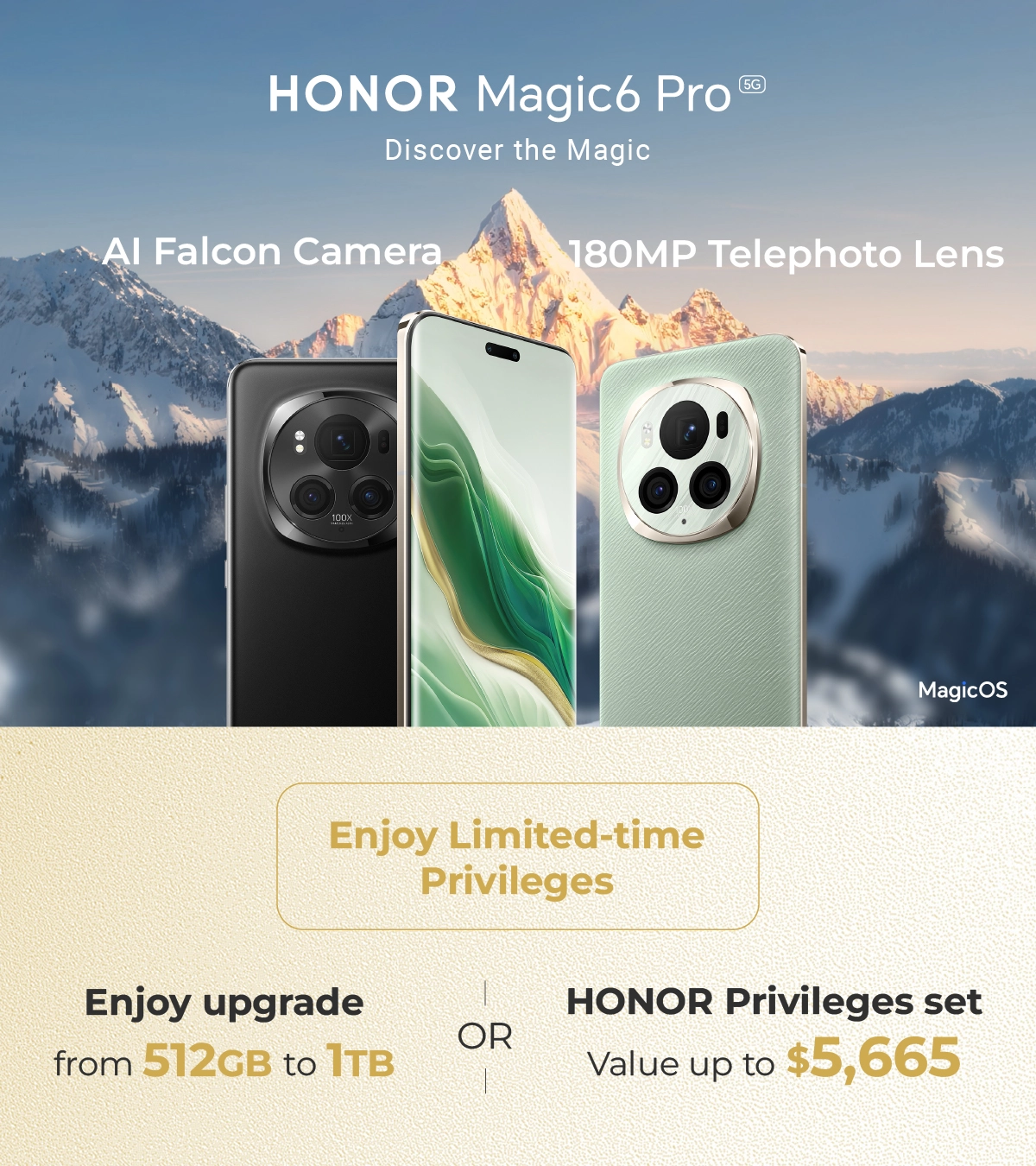 $0 Handset price, monthly fee $348 to enjoy HONOR Magic6 Pro 5G, Free delivery.