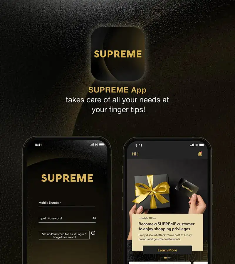 The new SUPREME App brings you a brand new personalised experiences from checking account information to data usage, and from receive exclusive rewards to contact your personal executive. 
