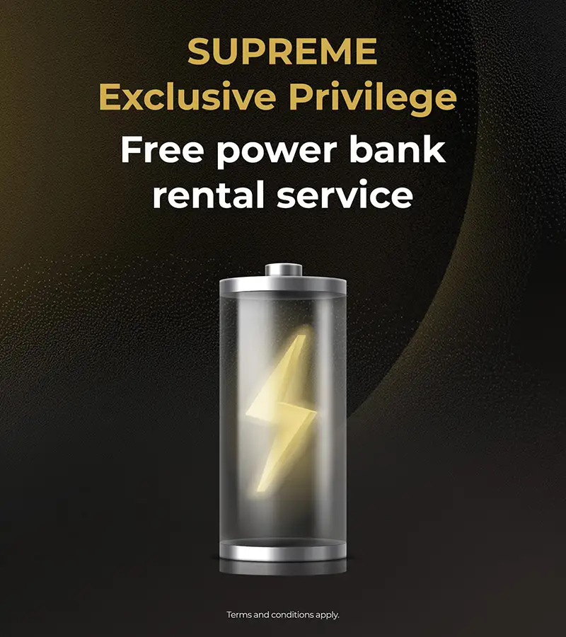 SUPREME free power bank rental service
