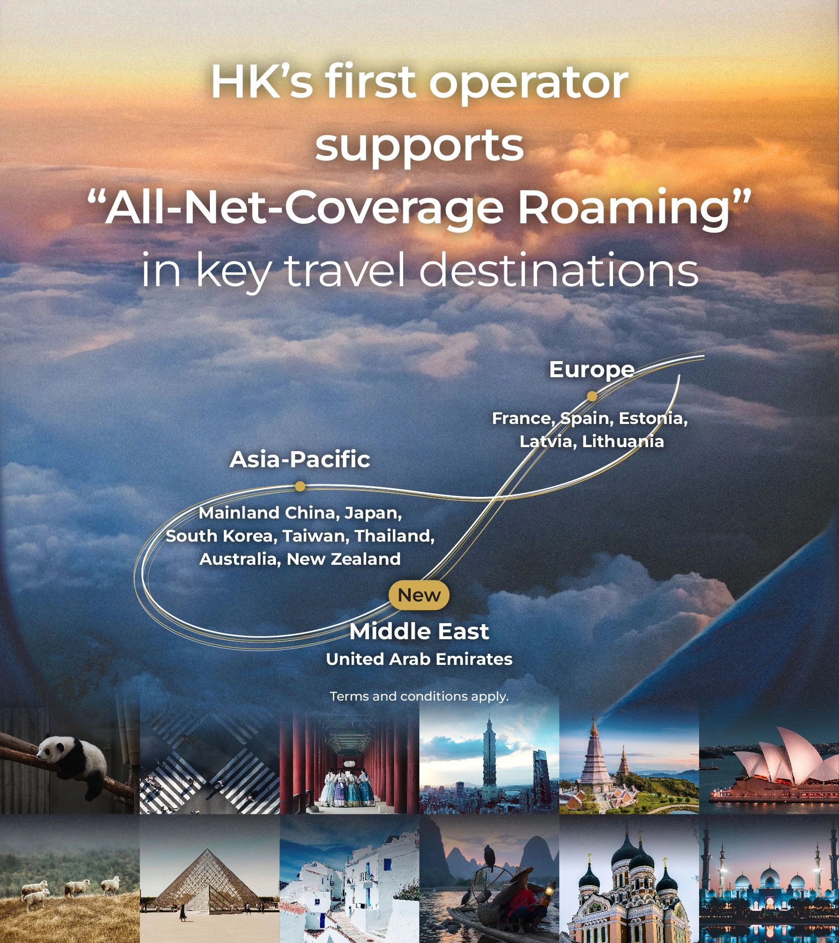 Hong Kong’s first operator supports “Cross-network Roaming”* in popular travel destinations